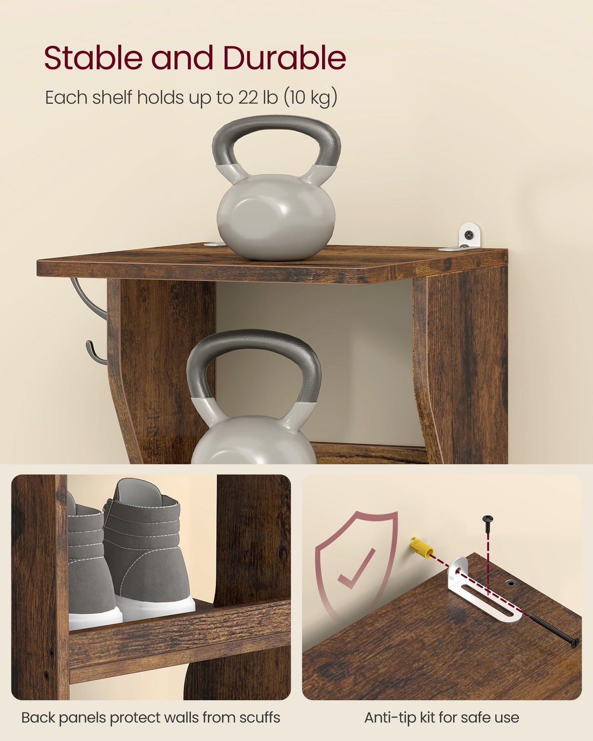 VASAGLE anti-tip kit ensures stability in busy hallways