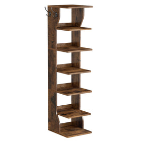 VASAGLE 7-tier vertical shoe rack in narrow profile showing space-saving design for small spaces