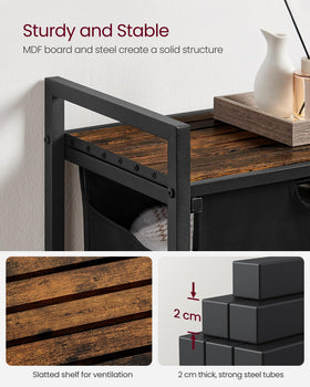 VASAGLE adjustable feet keep the unit level on uneven floors