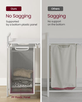 VASAGLE adjustable feet keep the unit stable on uneven floors.