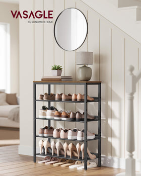 VASAGLE adjustable shelves with screw-hole design for different shoe heights