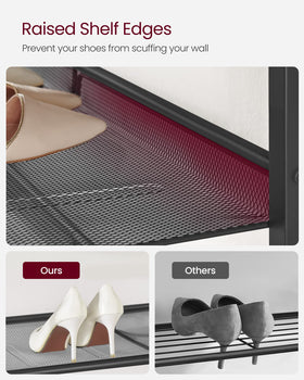 VASAGLE shelves can be arranged flat or angled using side-frame holes