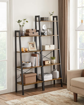 VASAGLE BARNET 4-tier bookcase featuring a steel frame for sturdy storage