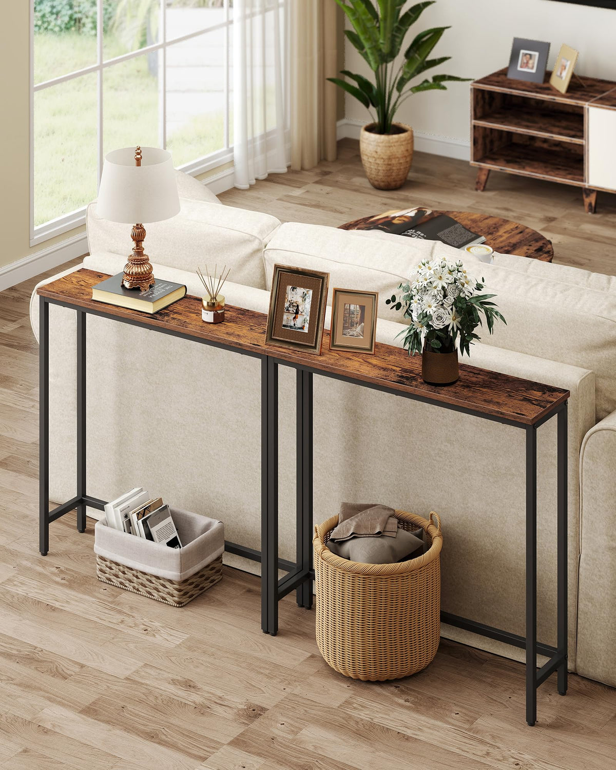 VASAGLE BARNET adjustable feet provide level stability.