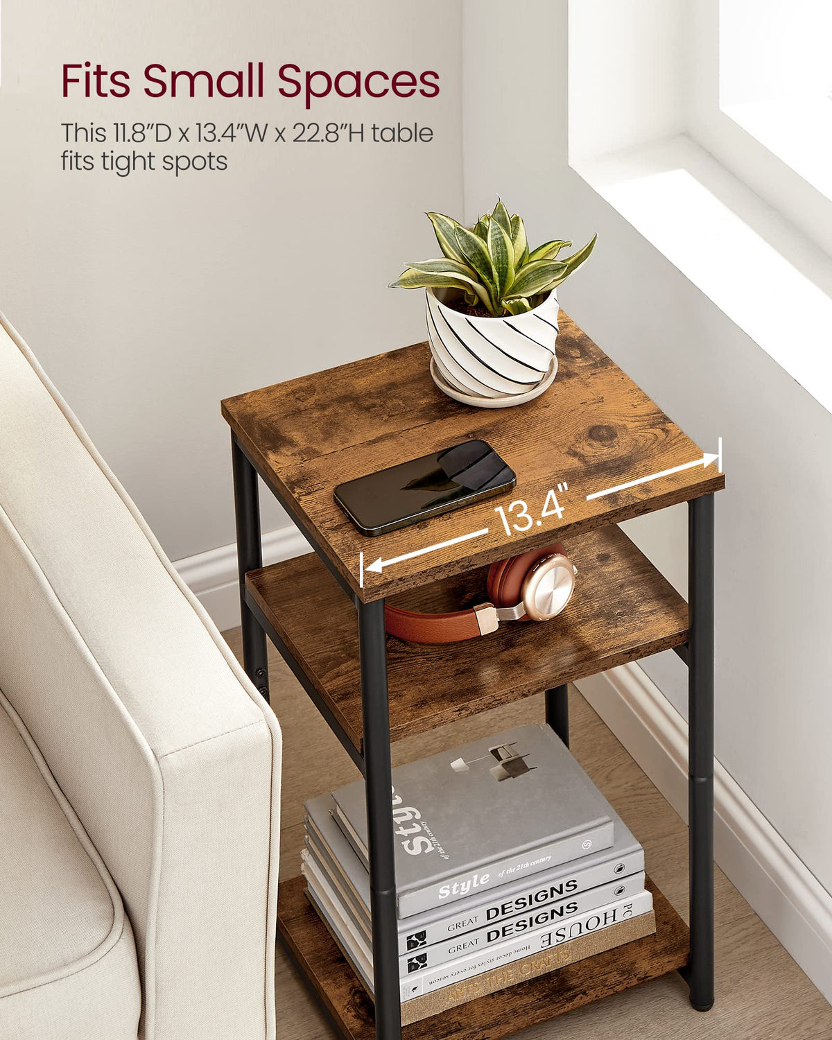 VASAGLE Barnet adjustable feet stabilize on uneven floors