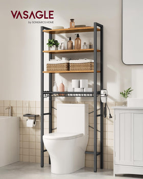 VASAGLE Barnet adjustable shelves and basket for versatile storage