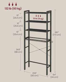 VASAGLE Barnet anti-tip kit helps prevent tipping on busy mornings.