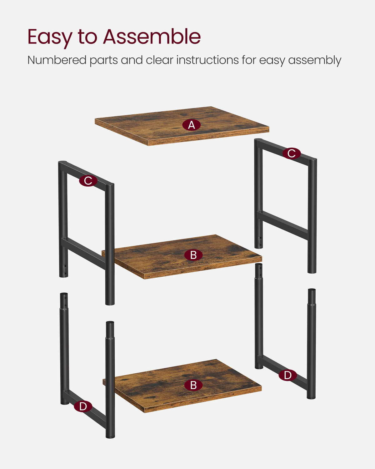 VASAGLE Barnet assembly kit included for easy setup
