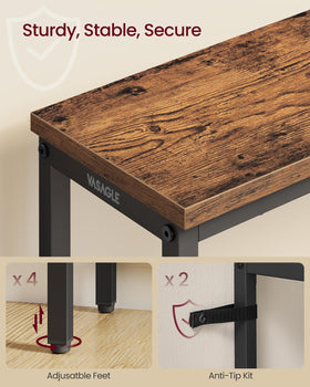VASAGLE BARNET console mesh shelf detail emphasizes storage and airflow.