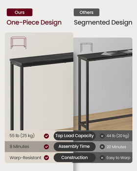 VASAGLE Barnet console table, narrow design fits tight hallways and entryways.