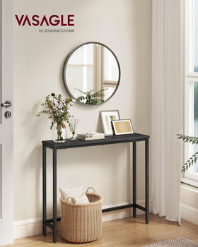 VASAGLE Barnet console table steel frame highlights durability for daily living spaces.