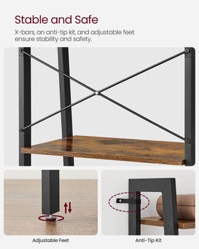 VASAGLE BARNET open display shelf in living room for books and decor