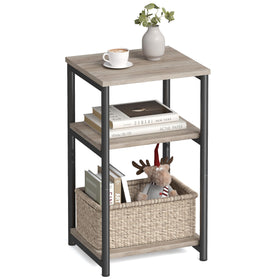 VASAGLE Barnet end table angled side view, ideal for compact living rooms.