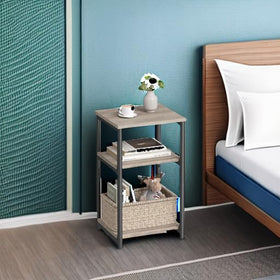 VASAGLE Barnet nightstand setup beside sofa for convenient essentials.