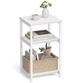 VASAGLE BARNET end table front view with three-tier storage for compact spaces