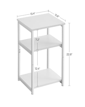 VASAGLE BARNET end table dimensions illustration shows height and depth