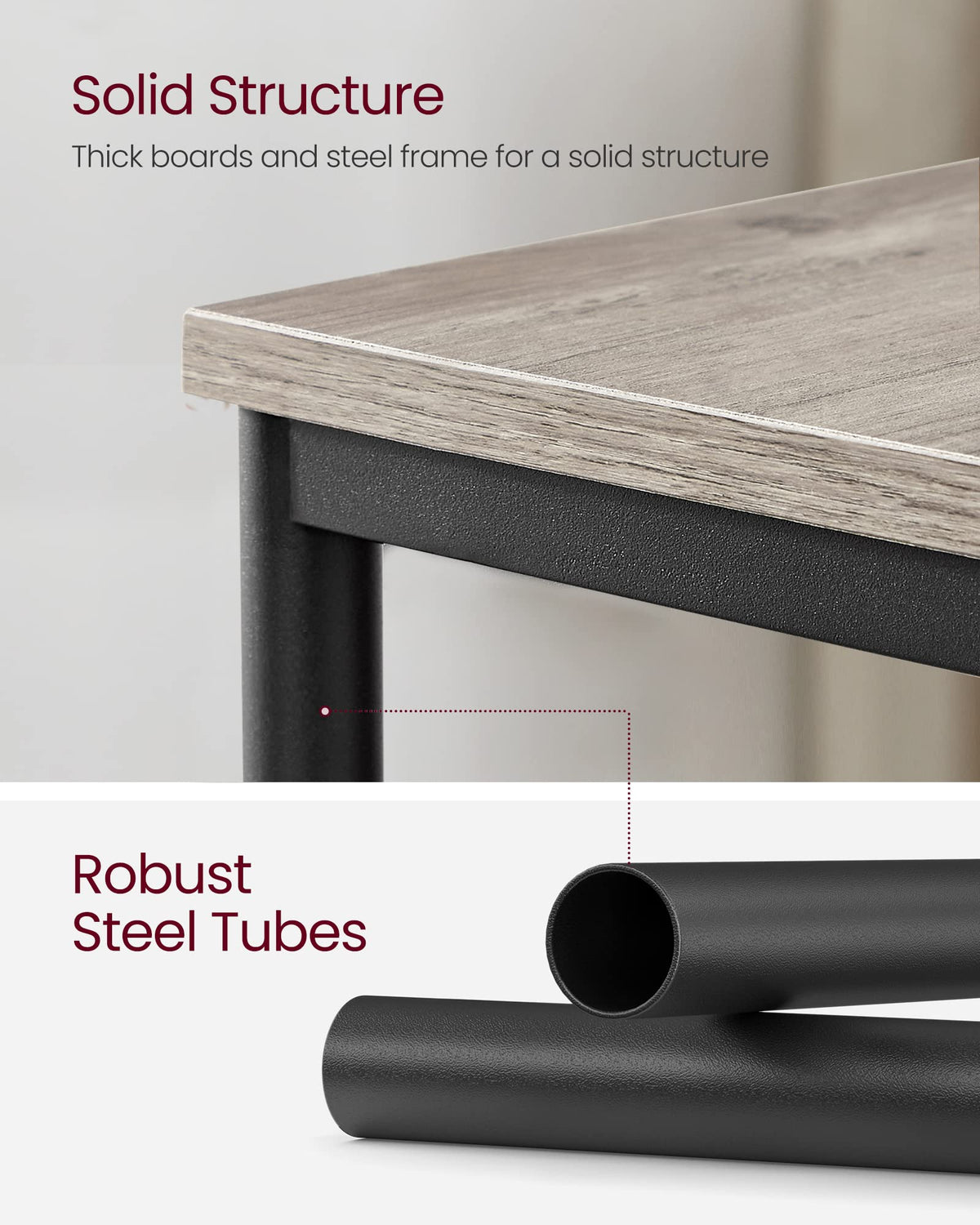 VASAGLE Barnet end table dimensions showing compact footprint.