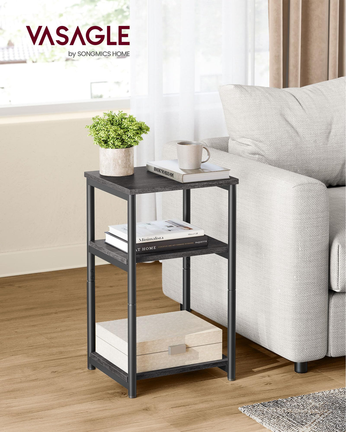 VASAGLE Barnet end table sturdy base supports daily use on any floor.