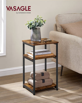VASAGLE Barnet end table wood panel detail adds warm texture