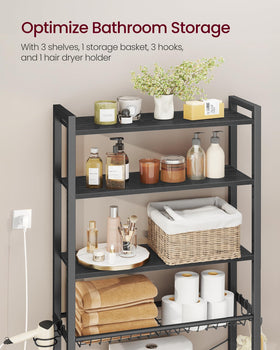 VASAGLE Barnet hair dryer holder keeps styling tools within easy reach.
