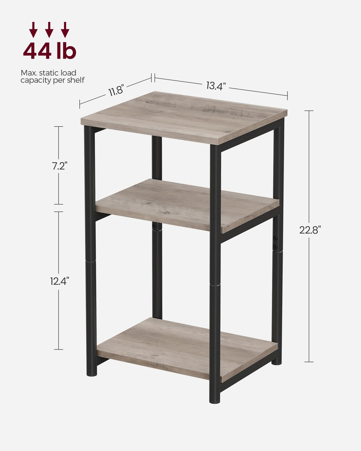 VASAGLE Barnet living room arrangement with 3-tier storage.