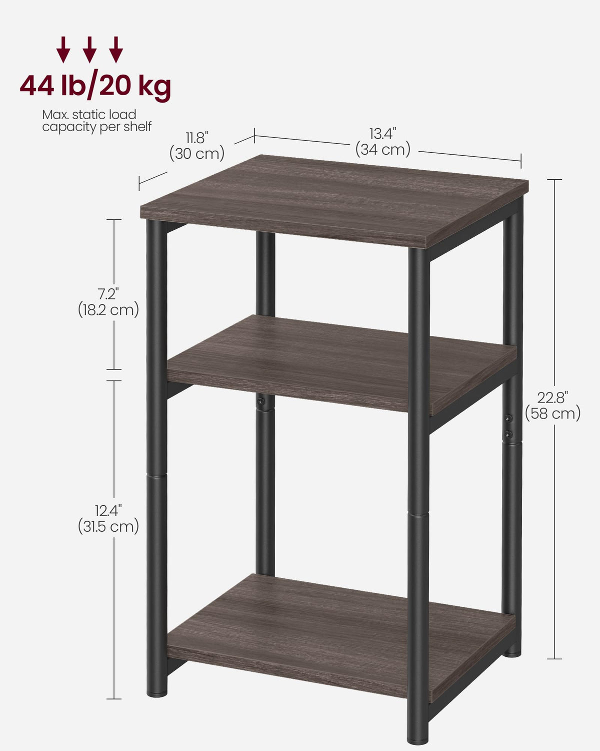 VASAGLE BARNET nightstand setup keeps bedside essentials within reach.
