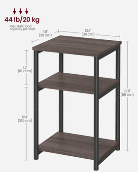 VASAGLE BARNET nightstand setup keeps bedside essentials within reach.