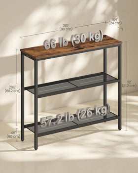 VASAGLE Barnet rustic brown and ink black finish enhances modern interiors
