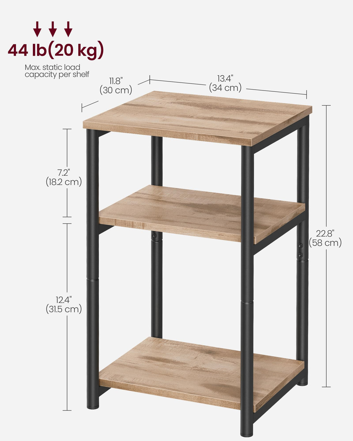 VASAGLE Barnet side table in living room scene demonstrates compact versatility.