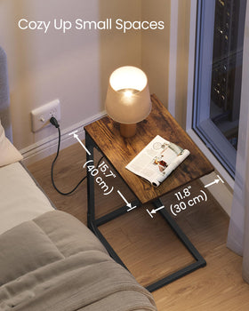 VASAGLE bedside table doubles as a compact workspace for overnight work sessions