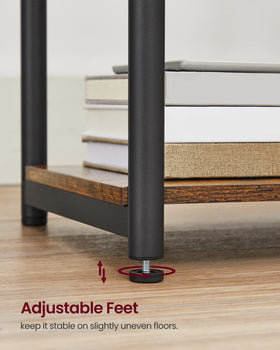 VASAGLE bedside table in rustic brown finish for living rooms