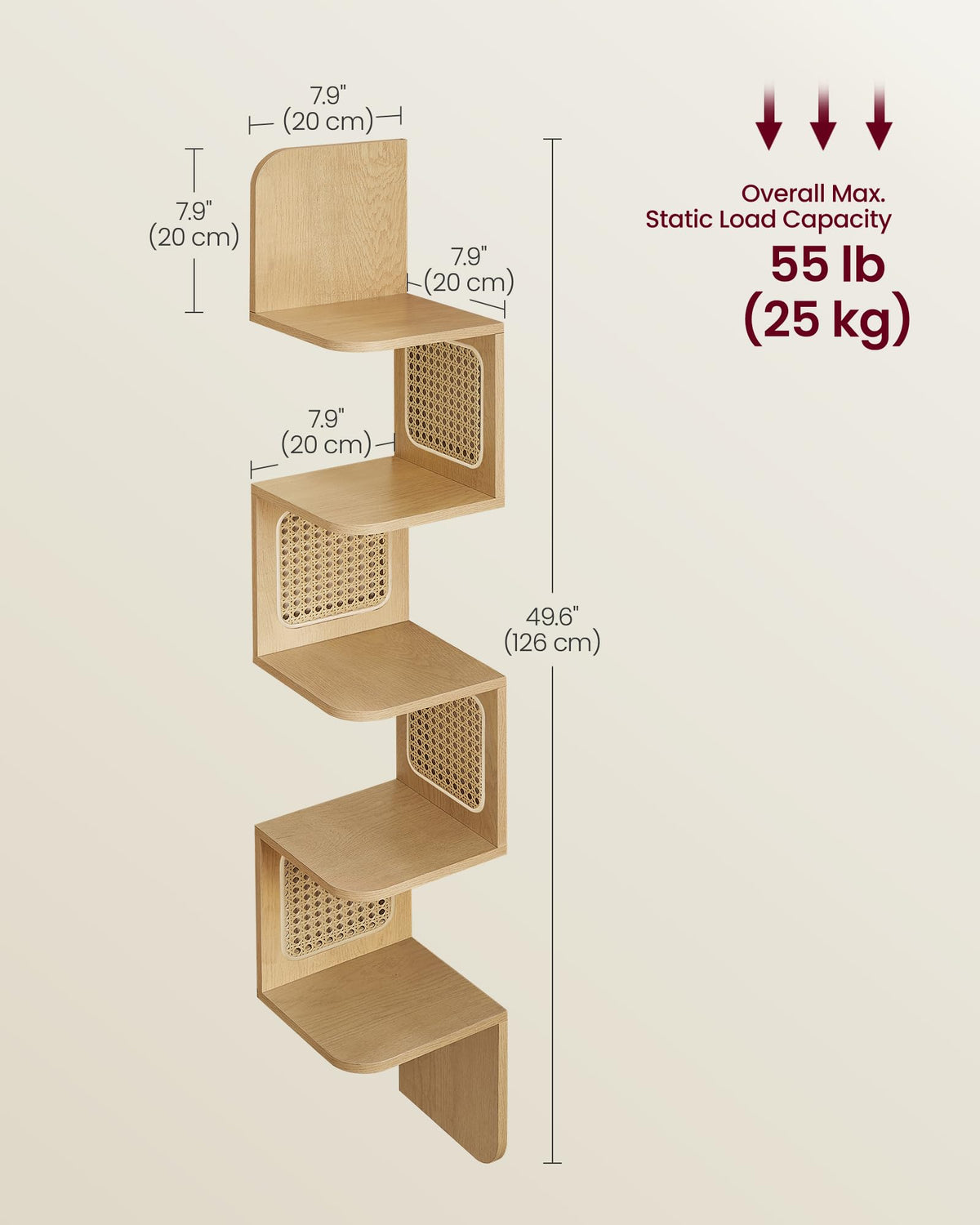 VASAGLE display-ready shelf for books, plants, and keepsakes in any room
