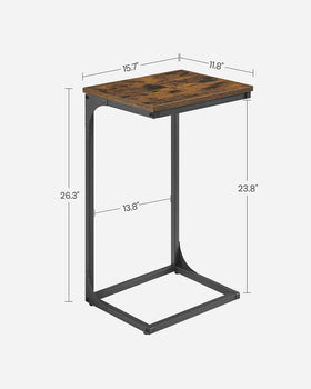 VASAGLE C-Shaped End Table adjustable feet keep surfaces level