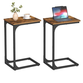 VASAGLE C-Shaped End Table front view, space-saving choice for small living rooms.