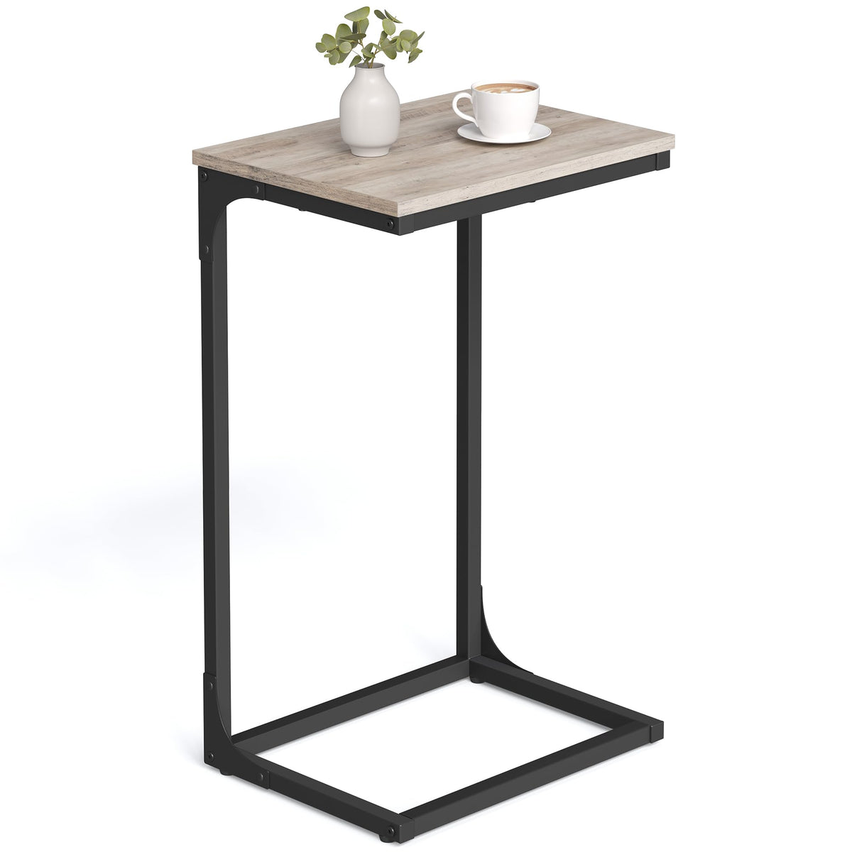 VASAGLE C-Shaped End Table between couches for easy access