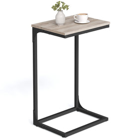 VASAGLE C-Shaped End Table between couches for easy access