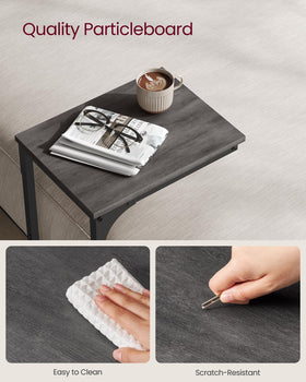 VASAGLE C-Shaped End Table table top detail with spacious surface.