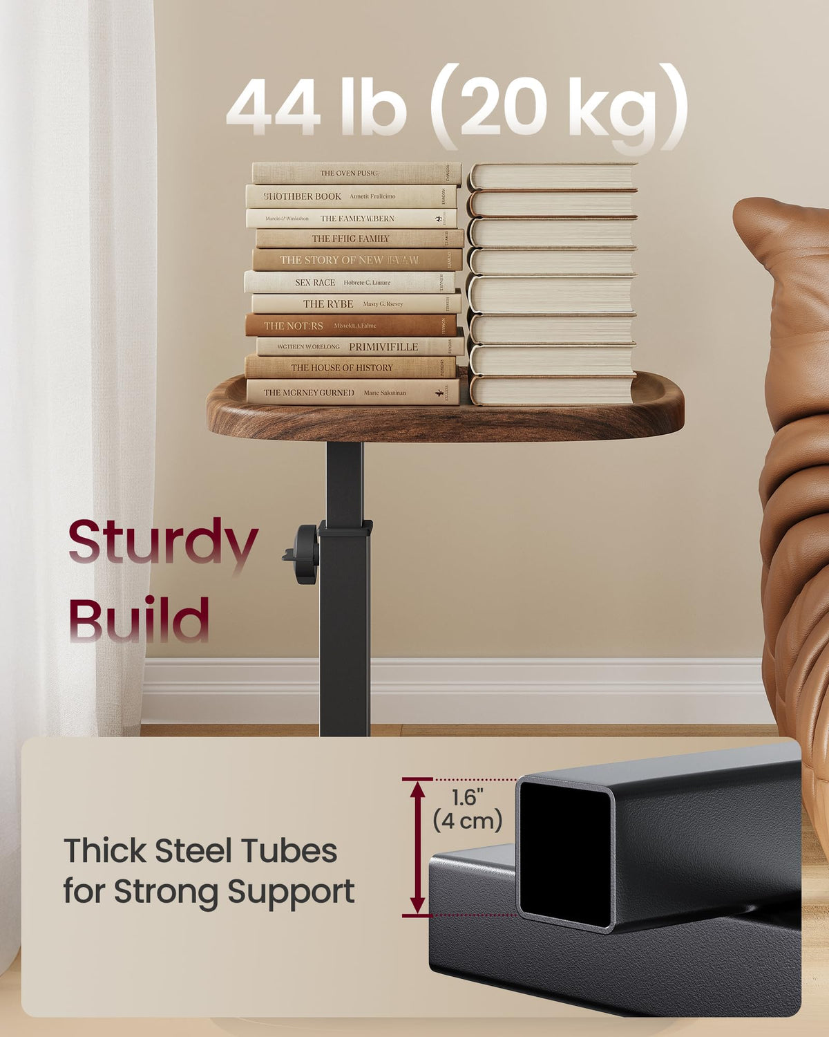VASAGLE C Side Table sturdy steel frame for lasting support.