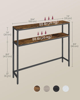 Sturdy VASAGLE console table constructed from steel and particleboard with adjustable feet