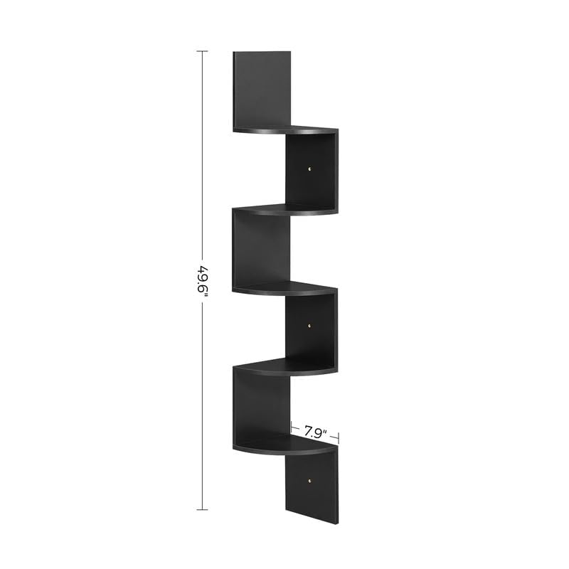 VASAGLE corner shelf easy assembly with labeled parts gets you setup quickly.