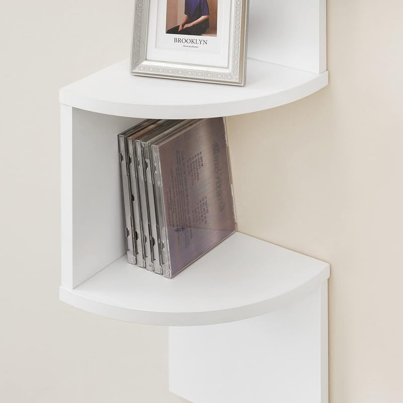 VASAGLE Corner shelf room setup fits compact apartments with style.