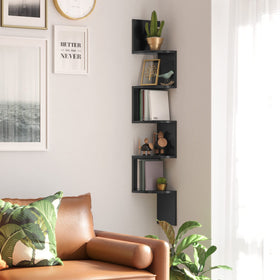 VASAGLE corner shelf durable shelves support up to 13 lb for books or decor.