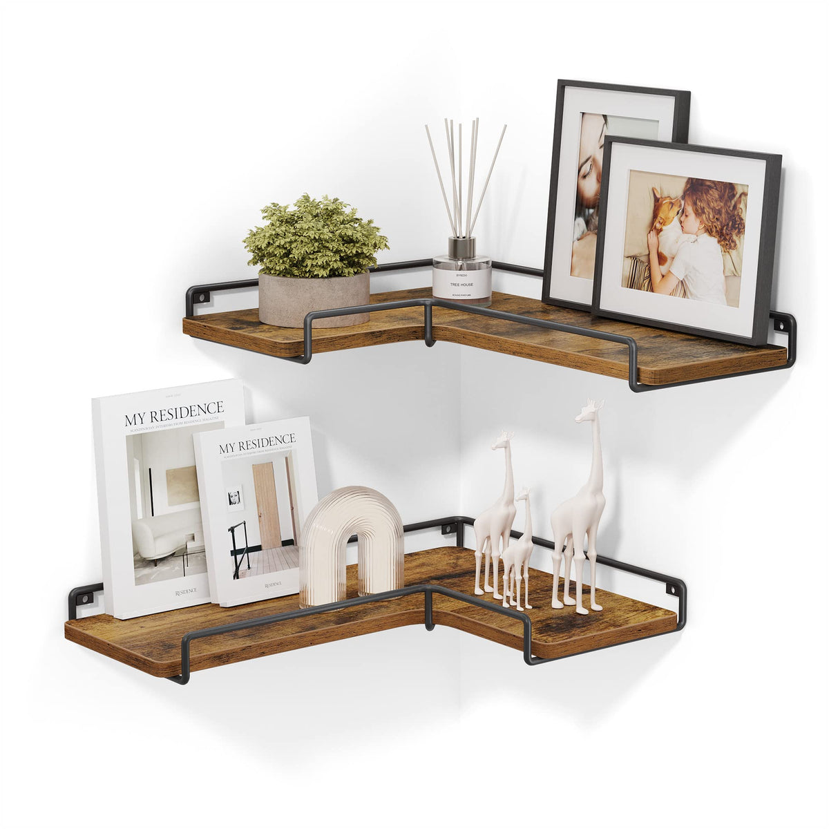 VASAGLE corner shelf wall mount set 2 shows easy assembly and space-saving design.