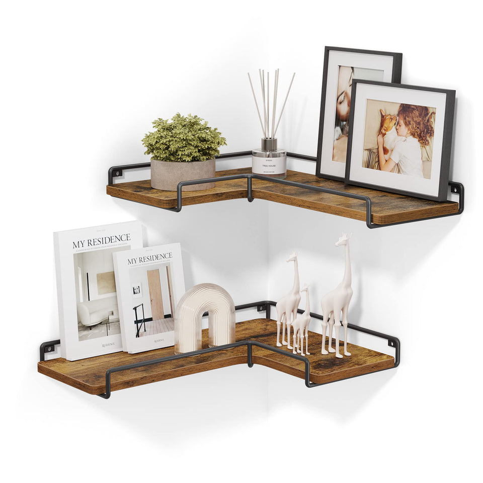 VASAGLE corner shelf wall mount set 2 shows easy assembly and space-saving design.