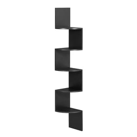 VASAGLE corner shelf wall mount with zigzag design adds stylish storage for living rooms and keeps decor organized.