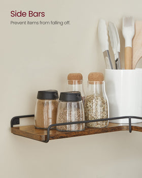 VASAGLE curved edge safety design protects items on shelf.