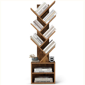 VASAGLE Custos tree bookshelf front view for stylish living room display