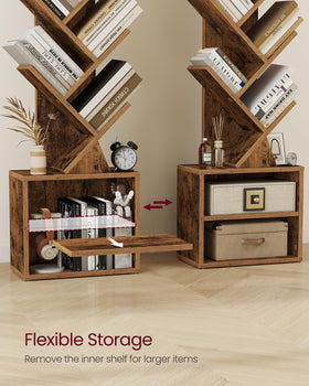 VASAGLE Custos tree bookshelf veneered surface close-up highlights durable finish
