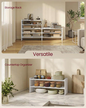 VASAGLE 2-tier organizer doubles as home office or living room storage when not used for shoes.