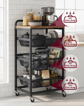 VASAGLE dense mesh baskets keep small items contained.